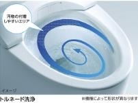 トーネード洗浄が汚れをしっかり落とします「今の便器はすごい！！」