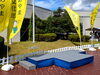 凸型の仮設ミニステージを設置「かめやま文化年実行委員会 オープニング企画」