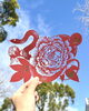 切り絵御朱印：福巳（紅）「令和7年干支の切り絵御朱印『福巳』　頒布に関するご案内」