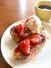 フレンチトースト 春いちごとバニラアイス「季節のいちご商品のご紹介🍓」