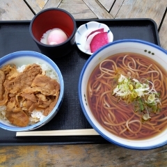 豚カルビ丼＆そば（うどん）セット