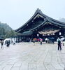神在月　出雲大社　寒さで人がいない「【神在月】初雪の出雲大社で見た、陰陽統合と天空からの祝福の光」