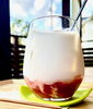 自家製いちごソースと低温殺菌牛乳のいちごミルク「甘食・茶屋　結の自家製ドリンクがおすすめ！　　【福島/カフェ/懐かしい/優しい/無添加/おやつ/甘食/ホットケーキ/喫茶】」