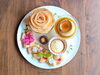 「パンケーキ風桃のプレート🍑季節限定‼️明日香村カフェLaville～都～(ラヴィーユ みやこ)」