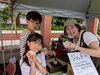 小学生のご兄弟お二人は大きなジオードを割られました「やさしいマルシェ　江戸川区イベント　天然石で出展しました！」