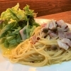 ベーコンときのこのペペロンチーノパスタ