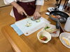 包丁を使って自分で切るのが楽しい「野菜たっぷりドライカレーづくりに挑戦しました」