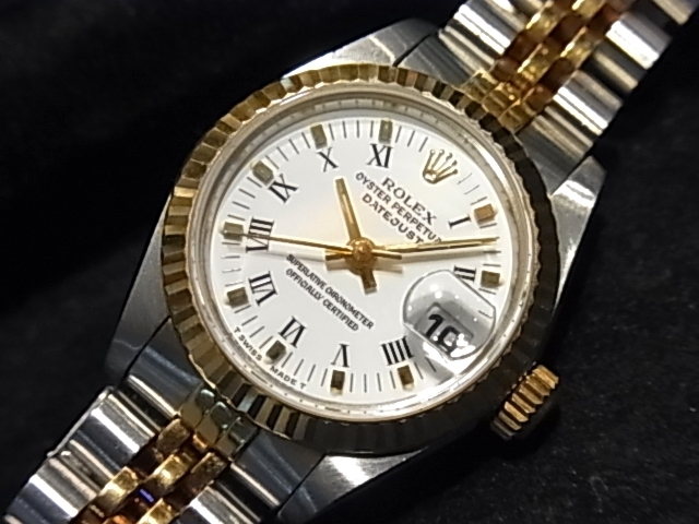 「ロレックス デイトジャスト 69173 スモールローマン レディース腕時計 高価買取」