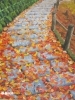 「一般科生徒作品「落ち葉と石畳」」