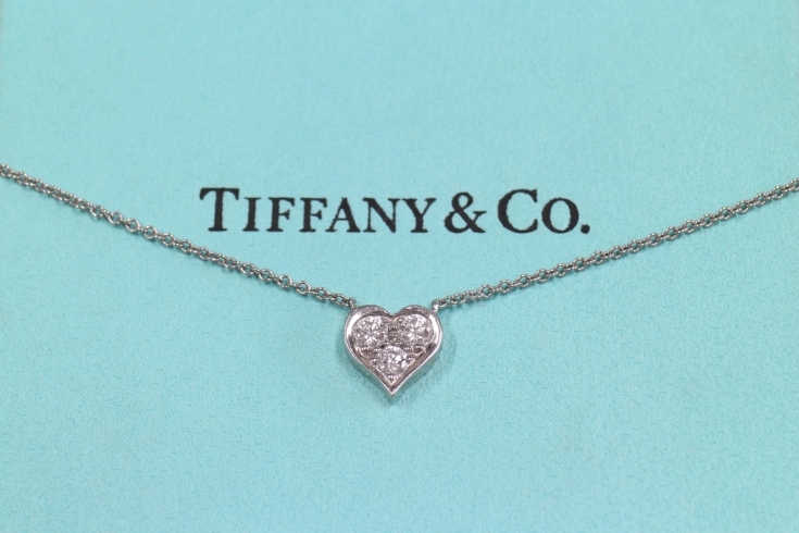 「ティファニーの高価買取なら八千代市の質と買取の八千代商事で！Tiffanyプラチナ製センチメンタルハート　ダイヤモンドネックレス買取しました！」