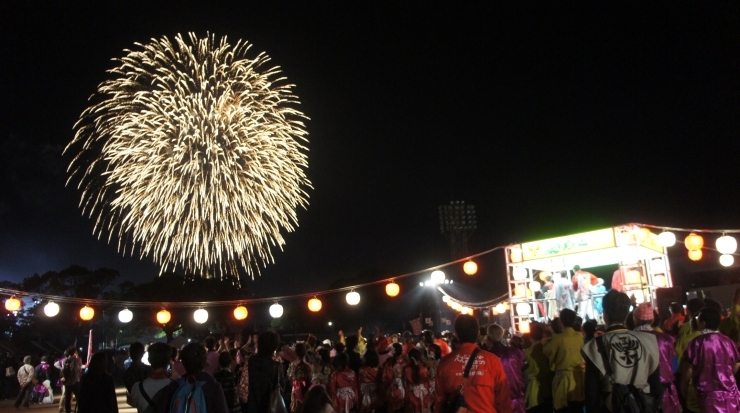 「「ええじゃないか豊橋まつり・豊橋公園」（午後６時５０分）」