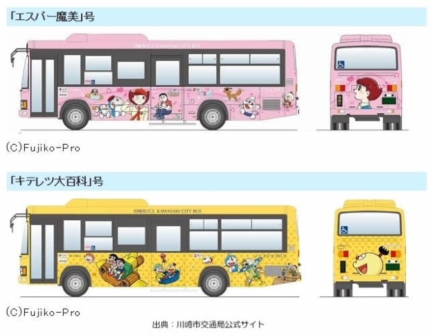 「川崎市藤子・F・不二雄ミュージアム直行バスのデザインリニューアル」