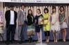 (C) 2009西原理恵子・小学館/「女の子ものがたり」製作委員会<br>完成披露試写会で原作者の西原理恵子(左から3番目)と主演の深津絵里(その隣)をキャッチ!