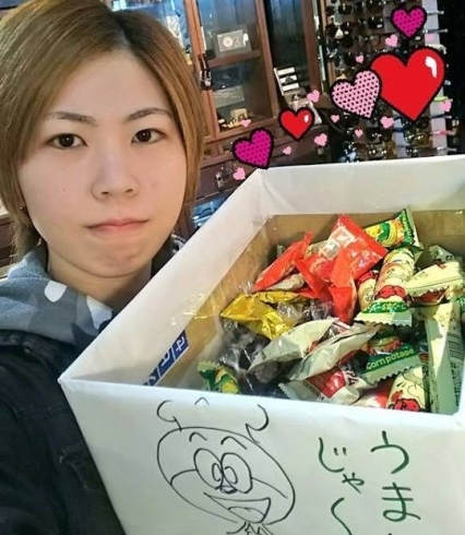 「チョコ＆お菓子のつかみ取りサービス！」