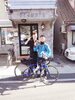 「自転車で」