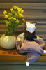 「春のお知らせ、「菜の花と猫」」
