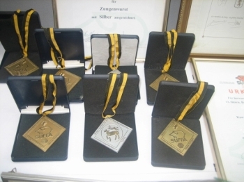 オランダ、ドイツなどのコンテストで受賞したメダル