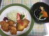「Aランチ 鳥からと魚の甘辛煮です。480円」