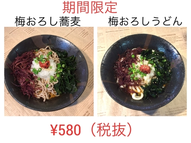 「復活！！梅おろし蕎麦・うどん」