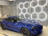 車に当たる6角形のLEDが、写真映えします。「照明増設～酒田市カーコーティング専門店」