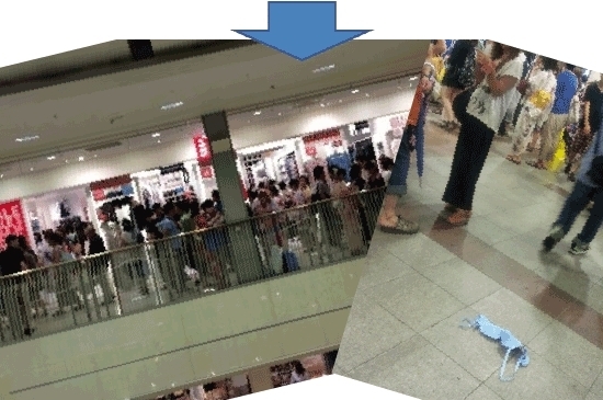 そのころ立川駅ではパニックが！？<br>着替えを求める人が衣料品店に殺到するは、ホームでありえない落し物が…（笑）
