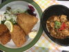 「本日のAランチは海鮮フライと麻婆豆腐 480円」
