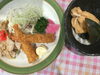 「本日のAランチは焼肉&エビフライ480円です(^.^)」
