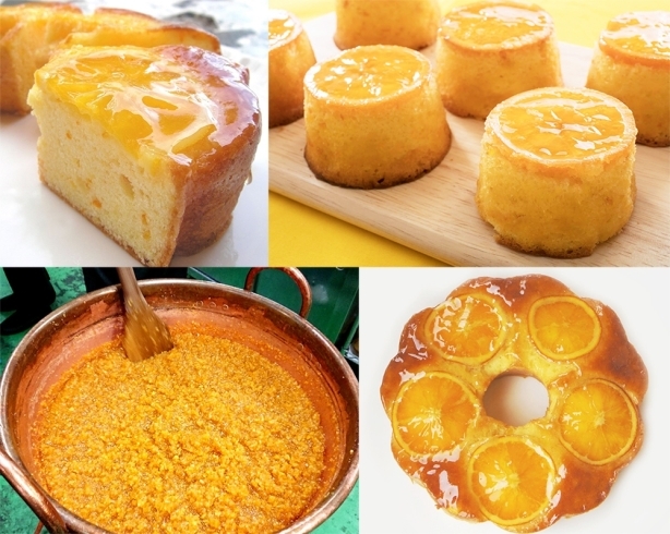 「希少糖入りシロップで煮込んだ香川県産ネーブルオレンジをのせて焼き上げ！「瀬戸内芳醇オレンジケーキ」」