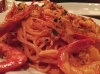 「当たりくじ」で交換してもらった本日のパスタ<br>エビたっぷり