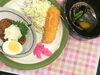 「Aランチ480円 和風おろしハンバーグとイカフライ」