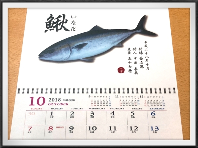 「魚拓カレンダー2018」
