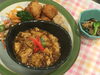 「本日のAランチ480円は 唐揚げシューマイ麻婆豆腐ランチです。」