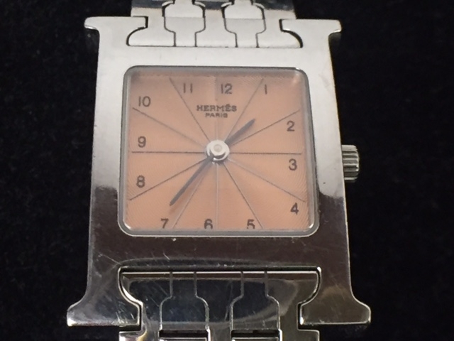 「電池切れ　腕時計　買取OK!　エルメス(HERMES)  HH1.210　クオーツ　腕時計　お買取りさせて頂きました。 　ブランド時計、貴金属、ダイヤ、色石の「生前整理」「遺産相続」　買取りと査定は「チケット大黒屋」金町北口店」