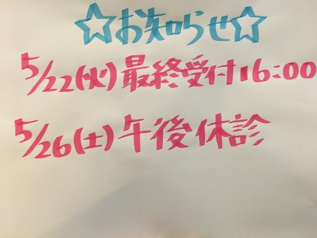 「☆5月のお知らせ☆」