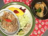 「本日のAランチ480円は 焼肉とシュウマイ、オムレツです。」