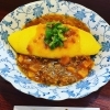 挽き肉とカボチャの餡掛けオムライス