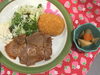 「本日のAランチ480円は 豚ロースのしょうが焼きです(^.^)」