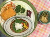 「本日のAランチ480円は 和風ハンバーグとコロッケ」