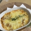 豚肉とキムチのグラタン