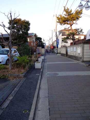 大門通りは、自動車1台とちょっとくらいの幅です。