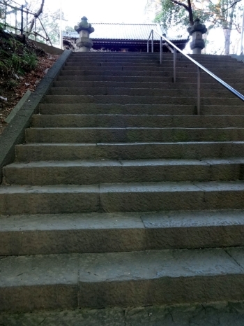 弘法寺へ続く階段。思ったよりも急な階段です。