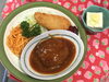 「本日のAランチ480円は 煮込み風ハンバーグ デミソース」