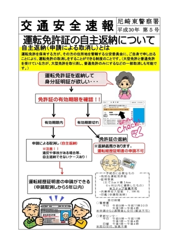 「運転免許証の自主返納について」