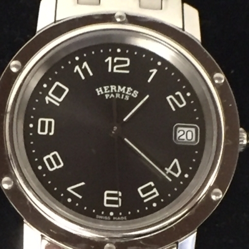 「電池切れ　ベルト破損　腕時計　エルメス (HERMES)  クリッパー　CL6.710 クオーツ　腕時計　お買取りさせて頂きました。 　ブランド時計、貴金属、ダイヤ、色石の「生前整理」「遺産相続」　買取りと査定は「チケット大黒屋」金町北口店」