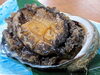 煮鮑です。ふっくら柔らかですよ。「北海道産毛蟹最高です。(根室産)」