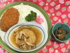 「本日の日替わり メンチカツと豆腐ハンバーグ」