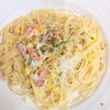 コーンチャウダーのクリームパスタ「Colorful.JP８月Newパスタ」