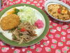 「本日の日替わり  焼肉と麻婆豆腐」