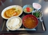 12/3　はんぺんのふんわりハンバーグ他のランチ「屋上庭園から富士山がみえました💛」