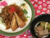 「本日のAランチは 豚肉の唐揚げキノコあんかけです。 480円」